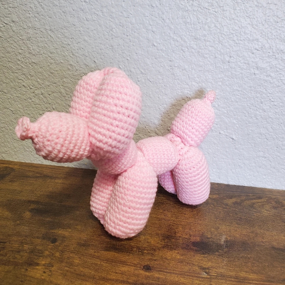 Pink Crochet Balloon Dog